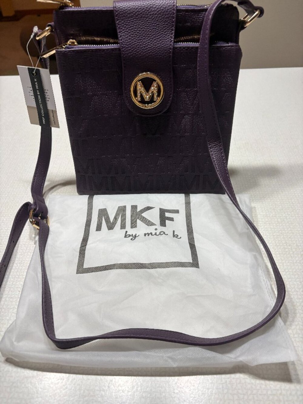 NWT MKF Purple Logo Crossbody